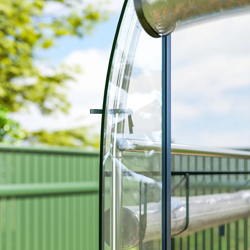 Outsunny Invernadero De Túnel 3x1x2 M Con 8 Puertas Enrollables Transparente