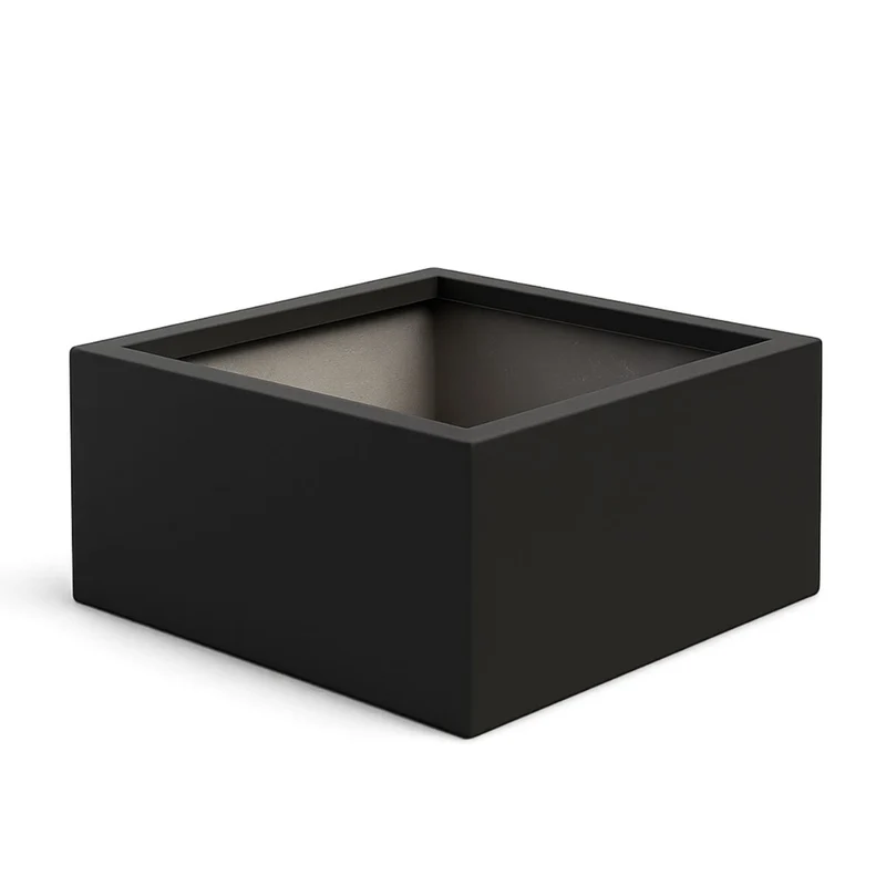 GARDRA Jardinière en polyester noire de jais 80x80x40 cm RAL 9005