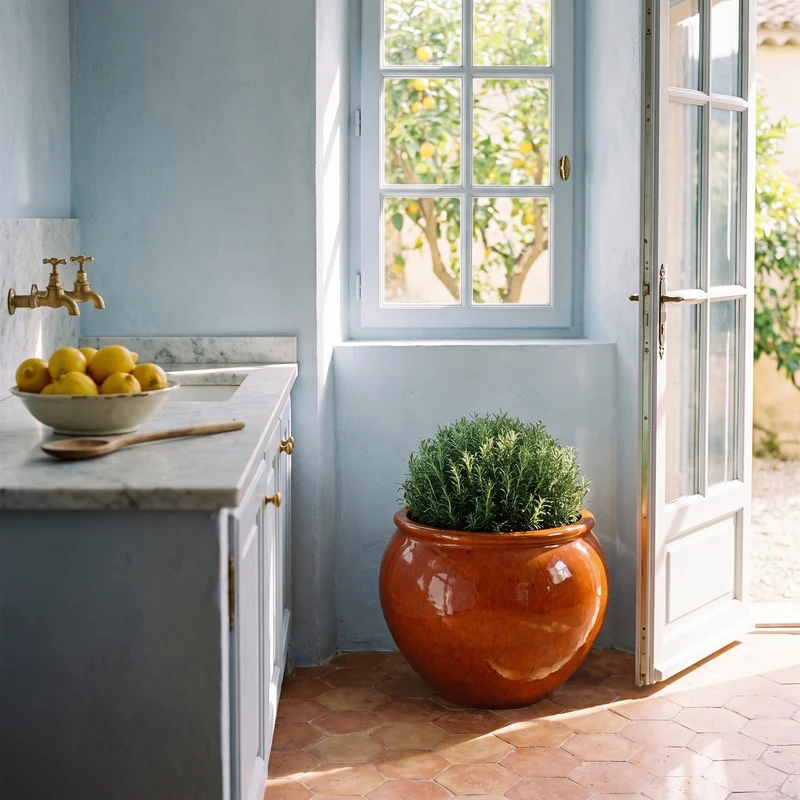 Pot LUTECE 53x43cm orange tropical