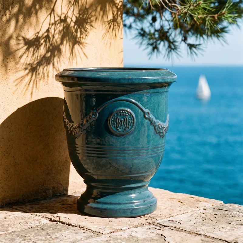Pot RICHELIEU 46x56cm lagon tropical