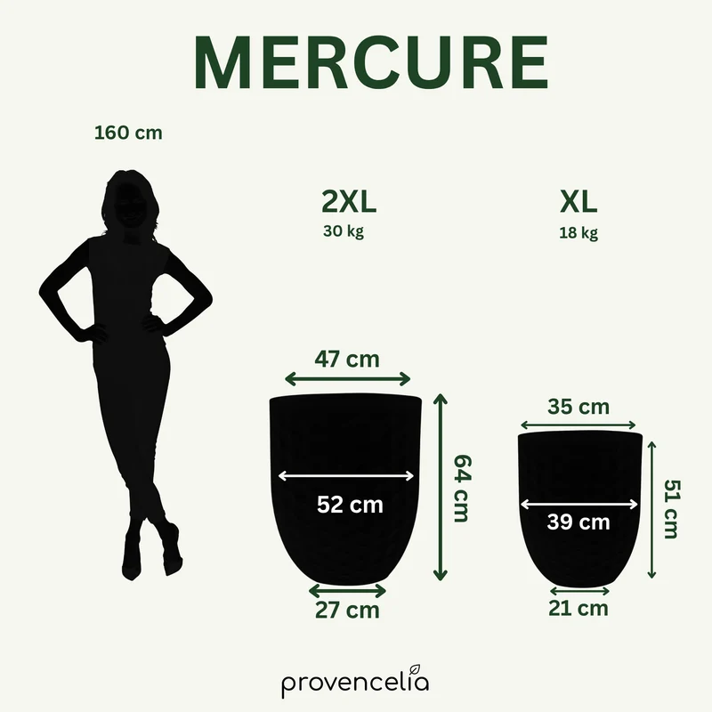 Pot MERCURE 39x51cm crème