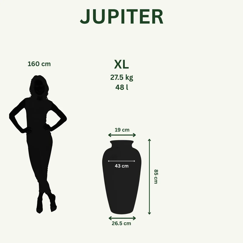 Pot JUPITER 40x83cm perle de jade