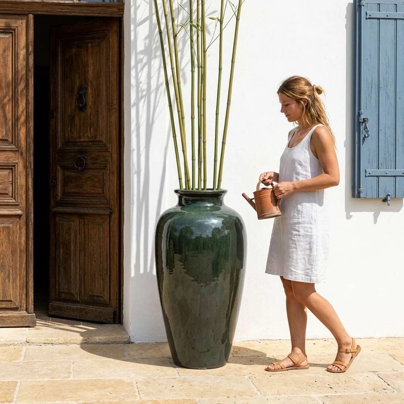 Pot JUPITER 40x83cm vert tropical