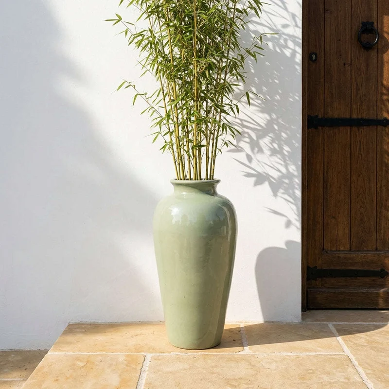 Pot JUPITER 40x83cm perle de jade