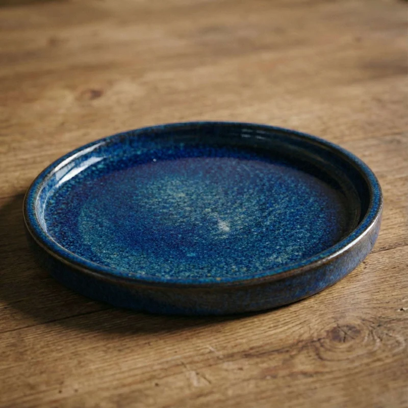 Soucoupe ronde 17cm bleu outremer