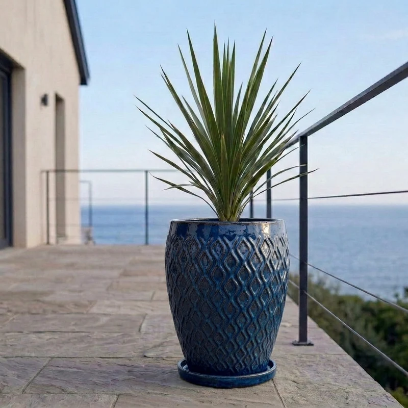 Soucoupe ronde 24cm bleu azur