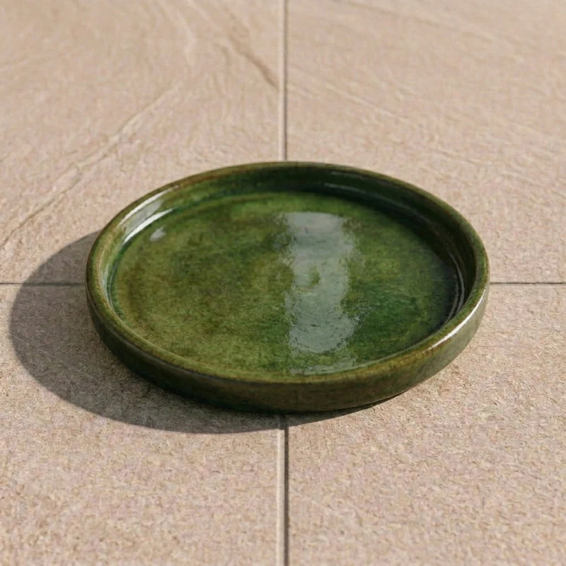 Soucoupe ronde 24cm vert tropical