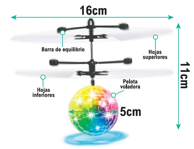 Bola voladora con sensor de inducción
