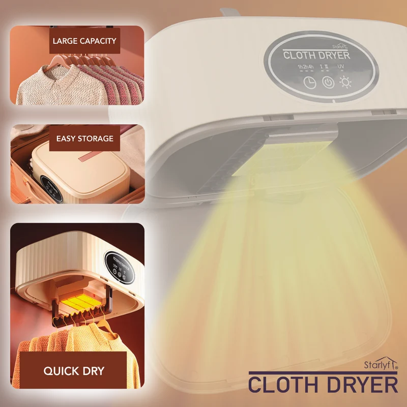 Cloth Dryer - Secadora de ropa portátil con temporizador, esterilizador y de bajo consumo