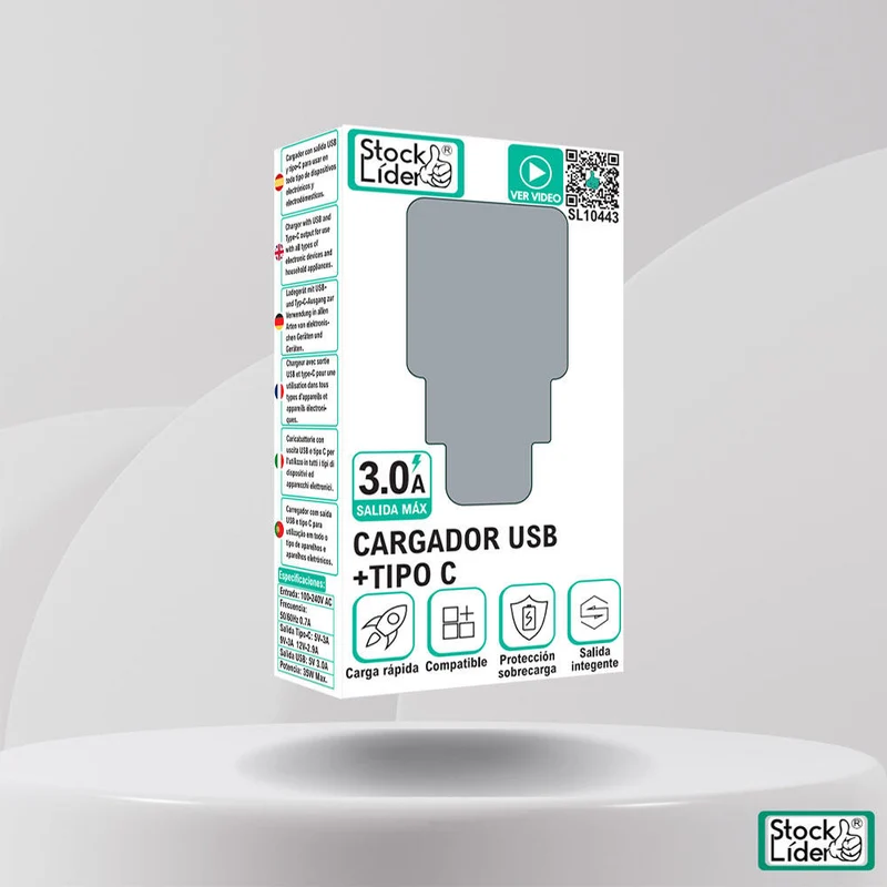 Cargador USB + Tipo C