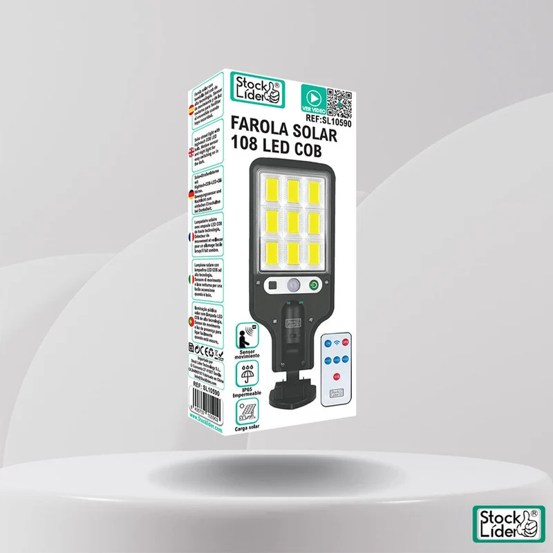 Farola solar 108 LED COB
