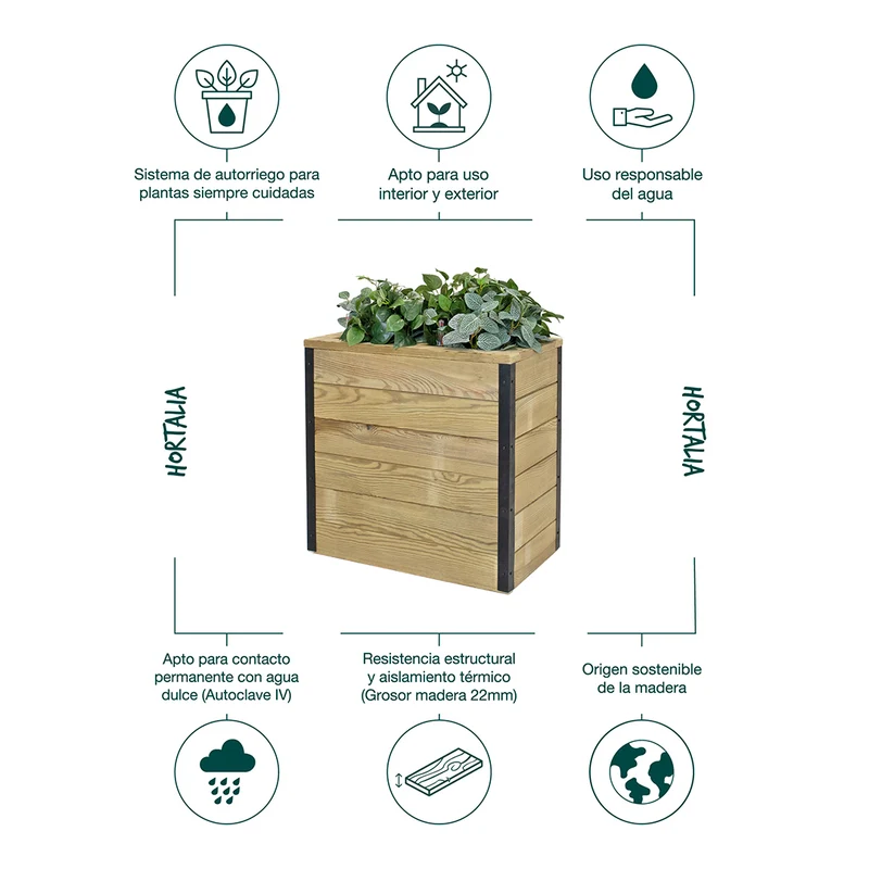 Jardinera Nidum autorriego 60x34x60
