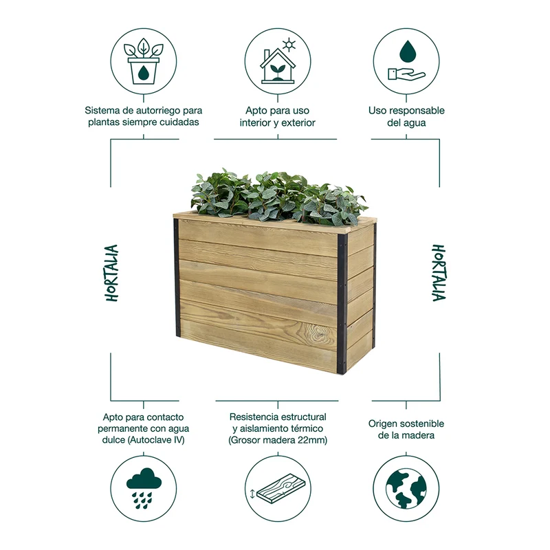 Jardinera Nidum autorriego 86x34x60