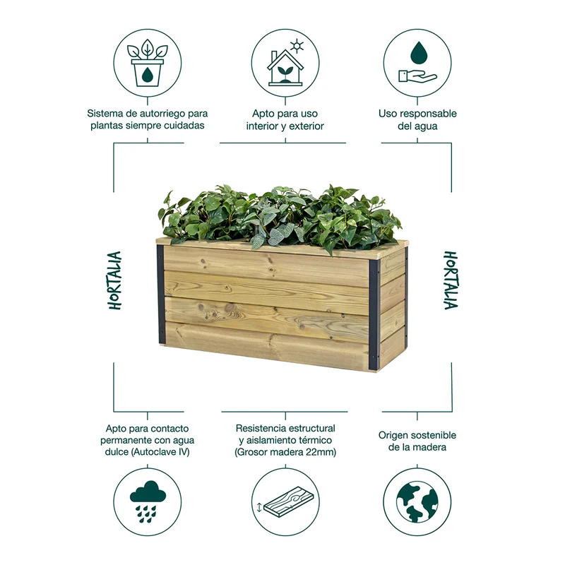 Jardinera Nidum autorriego 86x34x40