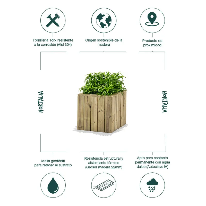 Jardinera de madera Atrium 50x50x50