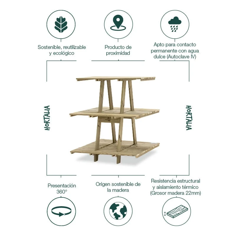 Estantería de madera Grow