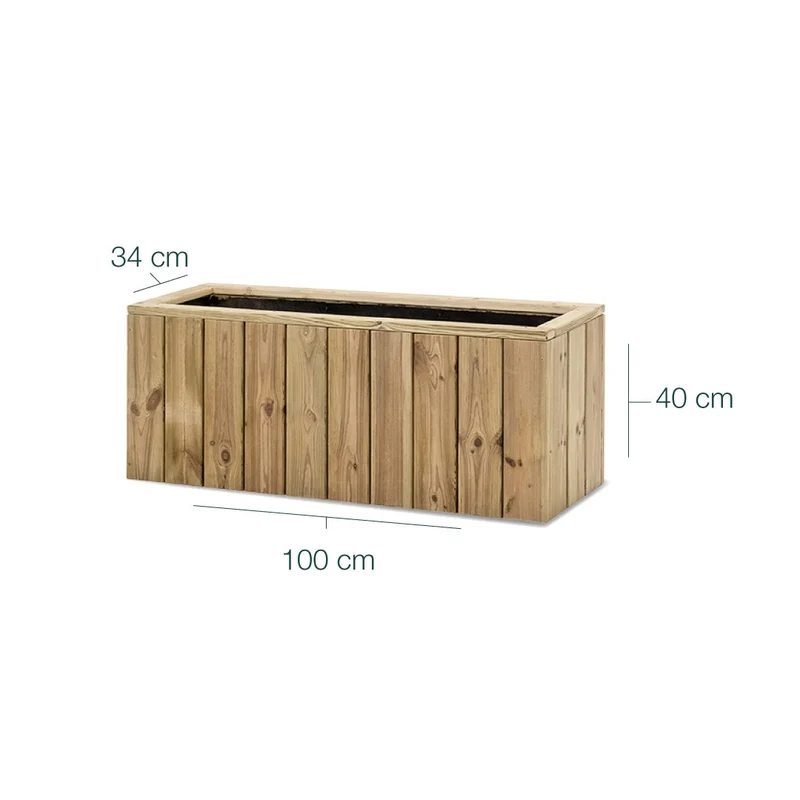 Jardinera de madera Atrium 100x34x40