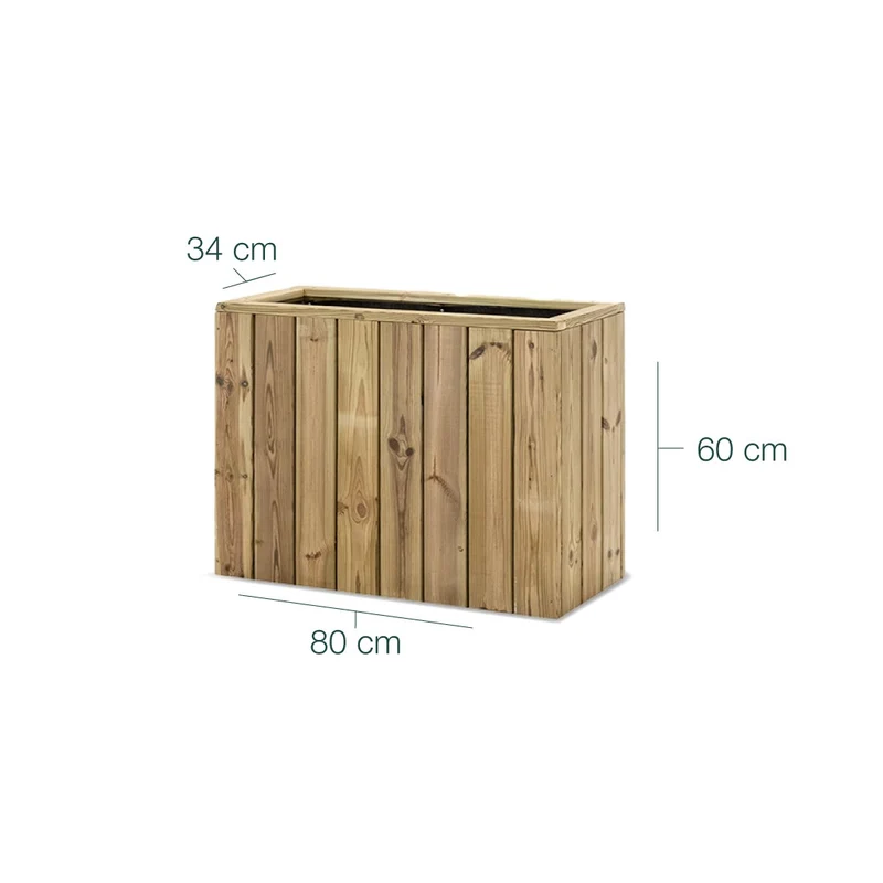Jardinera de madera Atrium 80x34x60