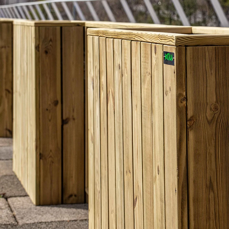 Jardinera de madera fija autoportante 75x34.5x80
