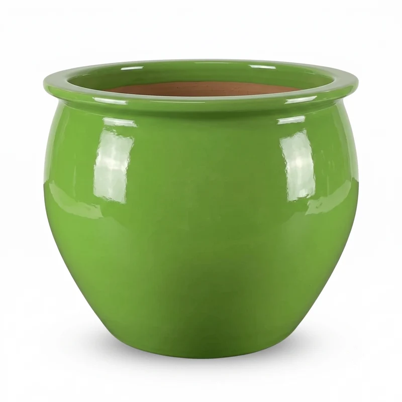 Pot NEWTON 44x35cm vert olive