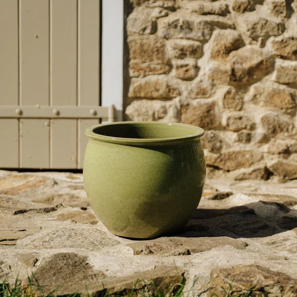 Pot NEWTON 34x28cm vert olive