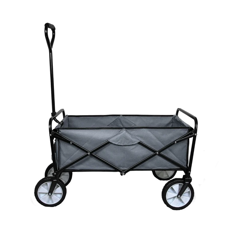 Carretilla De Jardín Plegable Gris Para Jardinería Con Funda Impermeable