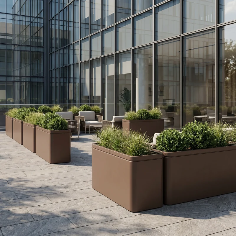 Pot INFINITY SQUARE 100x60cm taupe