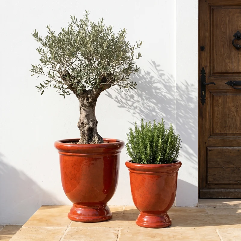 Pot TITAN 53x55cm rouge tropical