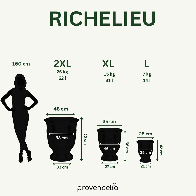 Pot RICHELIEU 35x42cm jade