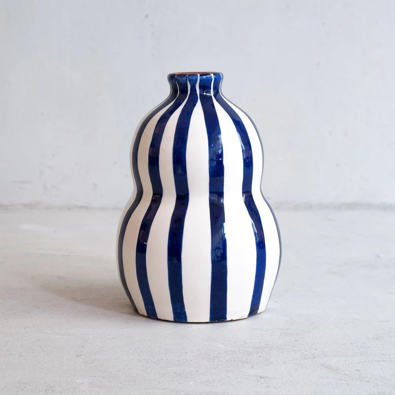 Jarrón de calabaza en azul