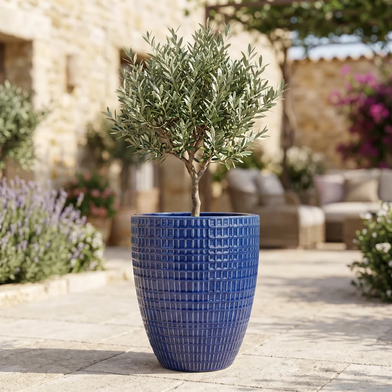 Pot VERNE 41x55cm bleu cobalt