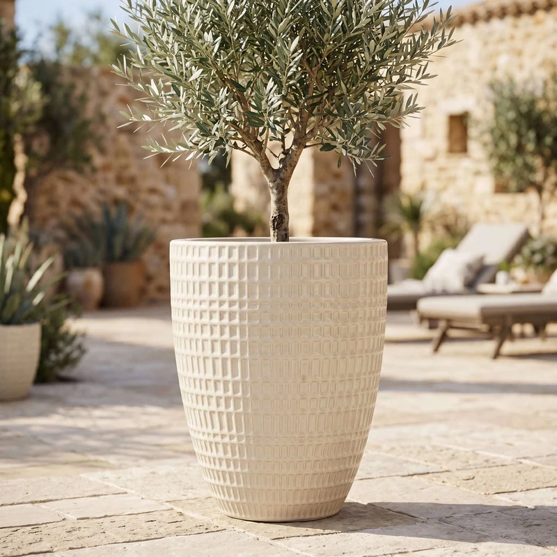 Pot VERNE 41x55cm crème