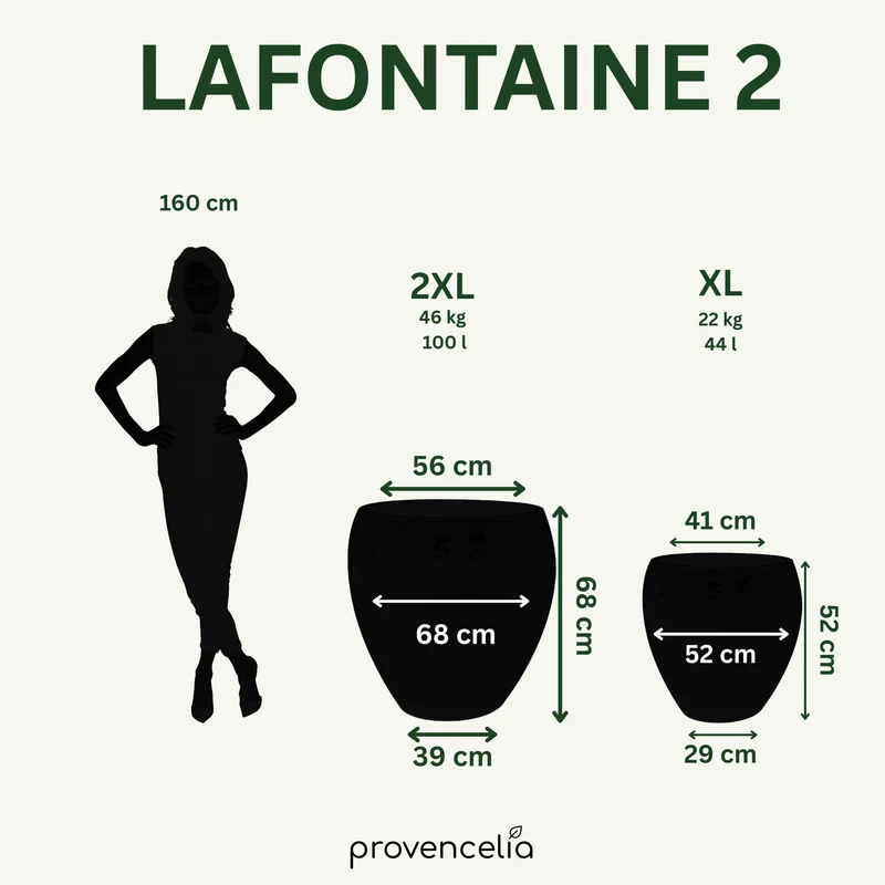 Pot LAFONTAINE2 67x68cm crème