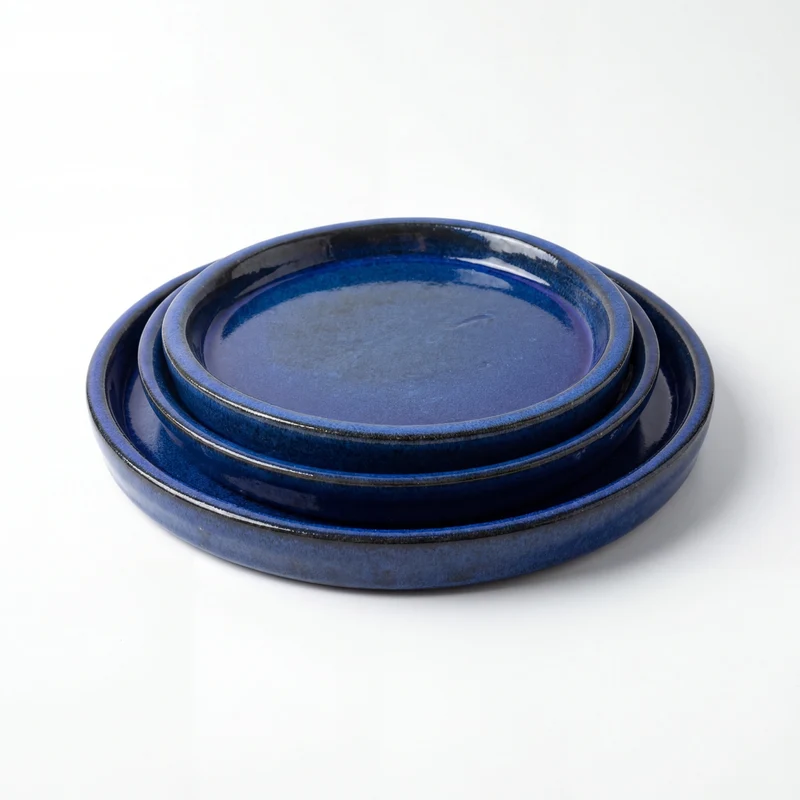 Soucoupe ronde 28cm bleu majorelle