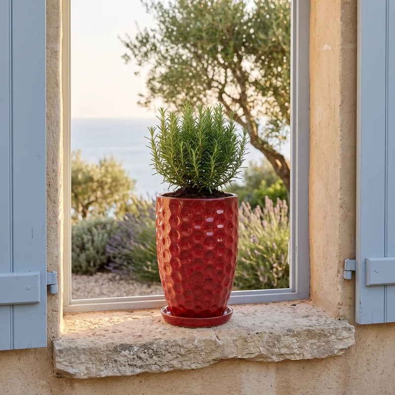Pot MEROVEE 23x35cm rouge tropical