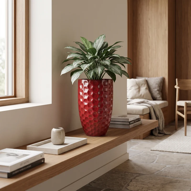 Pot MEROVEE 23x35cm rouge tropical