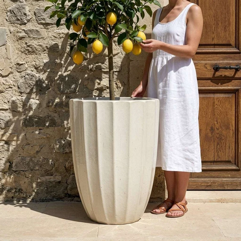 Pot HUGO 44x59cm crème
