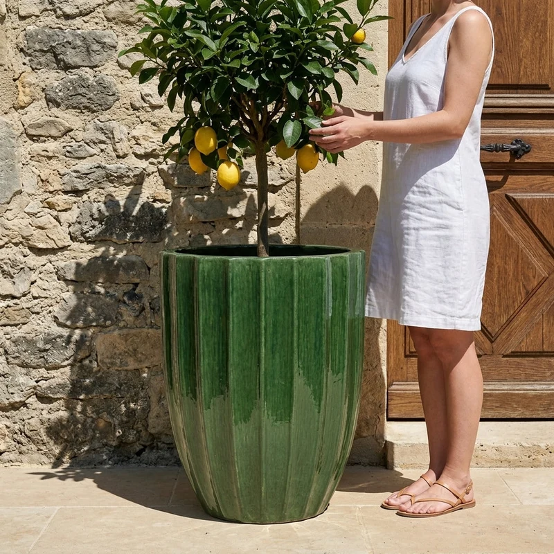 Pot HUGO 44x59cm vert jungle