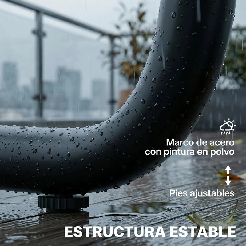 Outsunny Conjunto Jardín Exterior de 4 Piezas, Muebles Jardín Exterior con 2 Sofás 2 Plazas, 2 Mesas de Vidrio, Cojines, Fundas Extraíbles, Bolsillos, Tela Textilene Transpirable, Marco Acero, Caqui