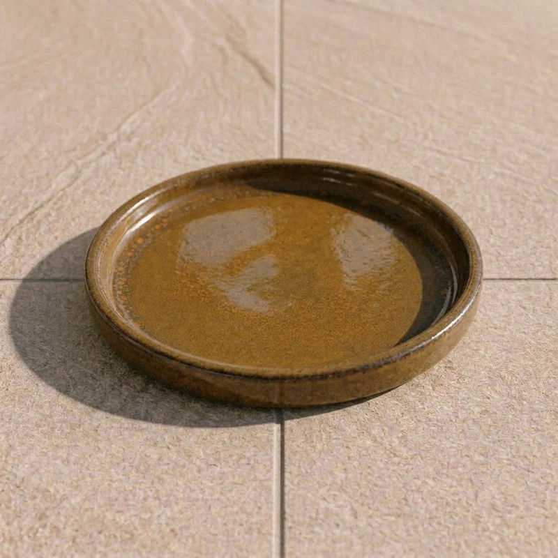 Soucoupe ronde 24cm miel ambré