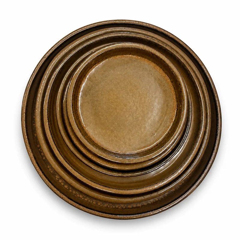 Soucoupe ronde 24cm miel ambré