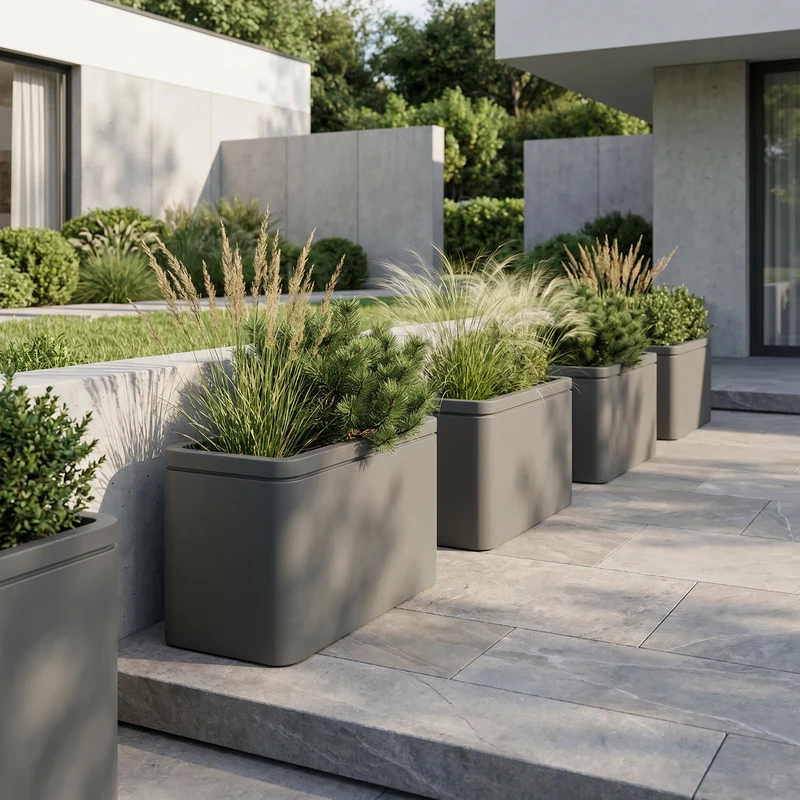 Pot INFINITY SQUARE 100x60cm anthracite