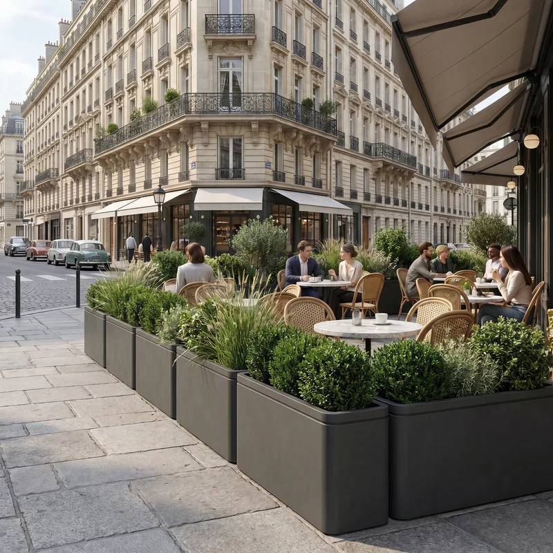 Pot INFINITY SQUARE 100x60cm anthracite