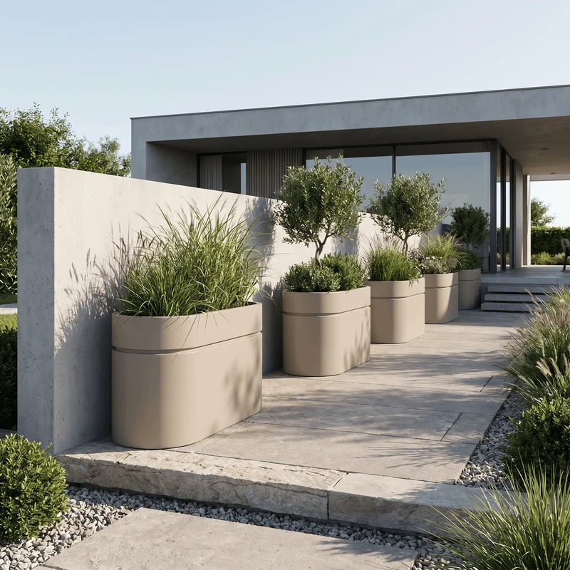 Jardinière INFINITY LINE 120x40x60cm champagne