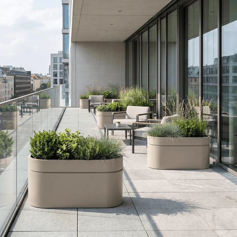 Jardinière INFINITY LINE 120x40x60cm champagne