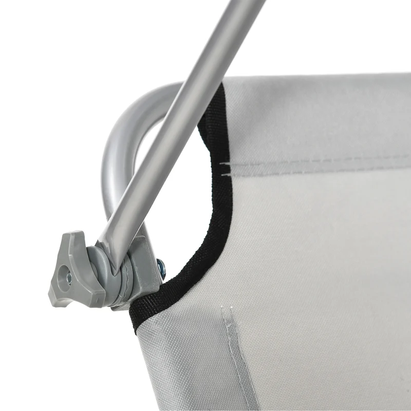 Outsunny Set de 2 Tumbonas Plegables Tumbonas de Jardín Exterior Reclinables con Toldo Desmontable con Ángulo Regulable Respaldo Ajustable en 4 Niveles para Terraza Piscina Patio 187x58x36 cm Gris