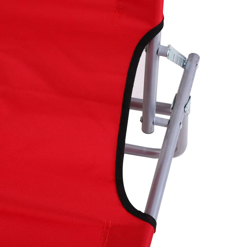 Outsunny Set de 2 Tumbonas Plegables Tumbonas de Jardín Exterior Reclinables con Toldo Desmontable con Ángulo Regulable Respaldo Ajustable en 4 Niveles para Terraza Piscina Patio 187x58x36 cm Rojo