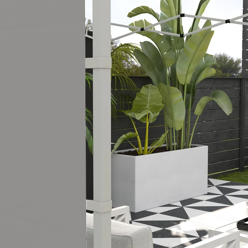 Outsunny Paredes Laterales para Carpa de 4 Paneles 295x195 cm Paredes Laterales de Repuesto de Tela Oxford con Ventana para Carpas de 6x3 m 3x3 m Gris