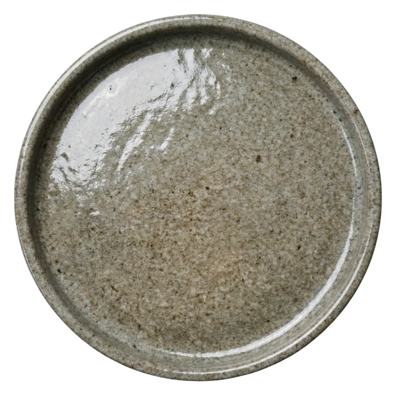 Soucoupe ronde 40cm blanc tigré