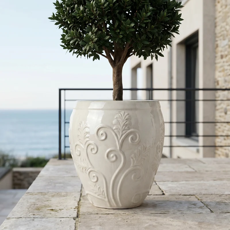 Pot GAIA 52x58cm crème